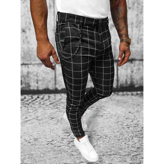 Juodos vyriškos kelnės Chino DJ/550174 - Vyrams Juodos vyriškos kelnės Chino DJ/550174