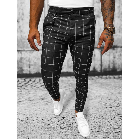 Juodos vyriškos kelnės Chino DJ/550174 - Vyrams Juodos vyriškos kelnės Chino DJ/550174