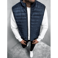 Dygsniuota vyriška tamsiai mėlyna liemenė Lider