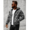 Dark gray men's shirt style jacket with hood Rori