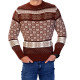 Vyriškas bordo Kalėdinis megztinis Snowflake h4044 - Vyrams Vyriškas bordo Kalėdinis megztinis Snowflake h4044 Premium