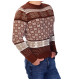 Vyriškas bordo Kalėdinis megztinis Snowflake h4044 - Vyrams Vyriškas bordo Kalėdinis megztinis Snowflake h4044 Premium