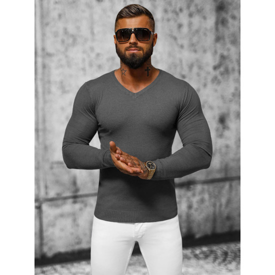 Dark gray men's sweater Gozil NB/MMB601/3 - For men Dark gray men's sweater Gozil NB/MMB601/3