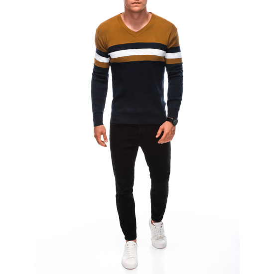 Megztinis rudas Gaber E224 - Vyrams Megztinis rudas Gaber E224