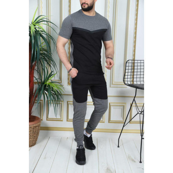 Sportinis komplektas tamsiai pilka - juoda Karter PK3010 - Vyrams Sportinis komplektas tamsiai pilka - juoda Karter PK3010 Premium