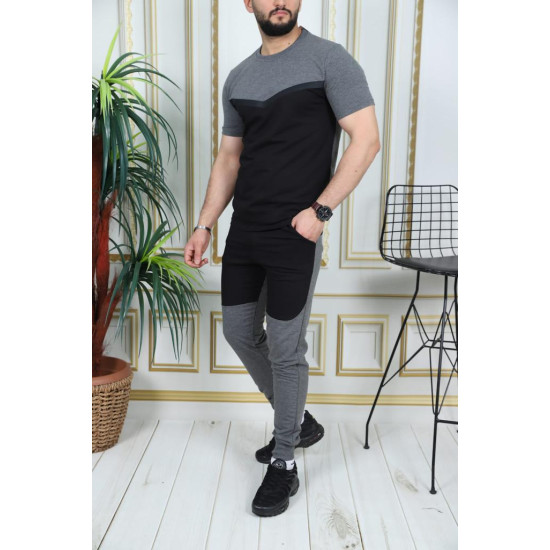 Sportinis komplektas tamsiai pilka - juoda Karter PK3010 - Vyrams Sportinis komplektas tamsiai pilka - juoda Karter PK3010 Premium