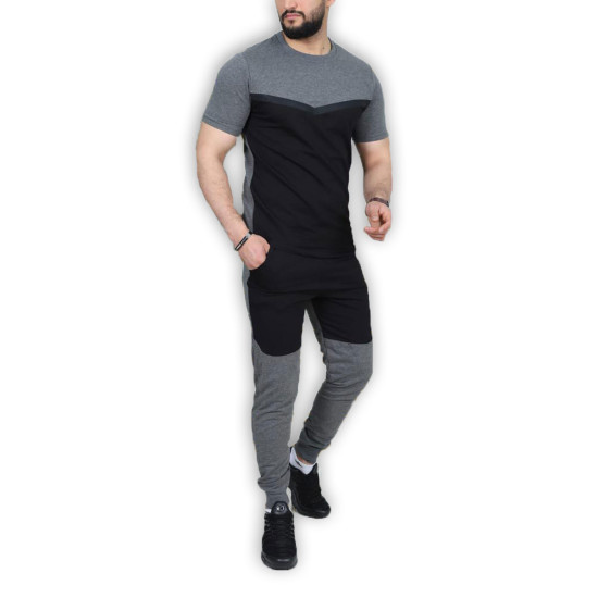 Sportinis komplektas tamsiai pilka - juoda Karter PK3010 - Vyrams Sportinis komplektas tamsiai pilka - juoda Karter PK3010 Premium