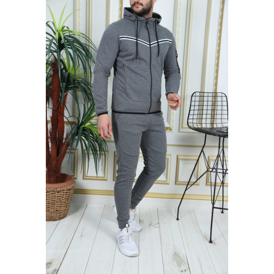 Sportinis komplektas tamsiai pilkas Okar PK3013 - Vyrams Sportinis komplektas tamsiai pilkas Okar PK3013 Premium