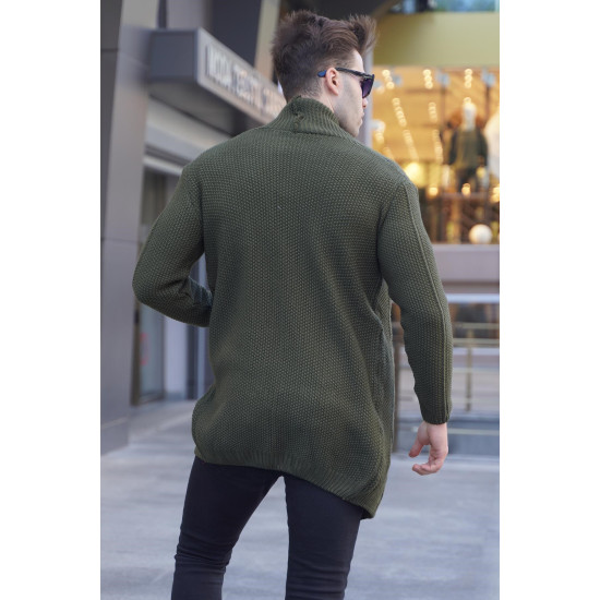 Chaki spalvos vyriškas megztinis Roget PK5996 - Vyrams Chaki spalvos vyriškas megztinis Roget PK5996 Premium