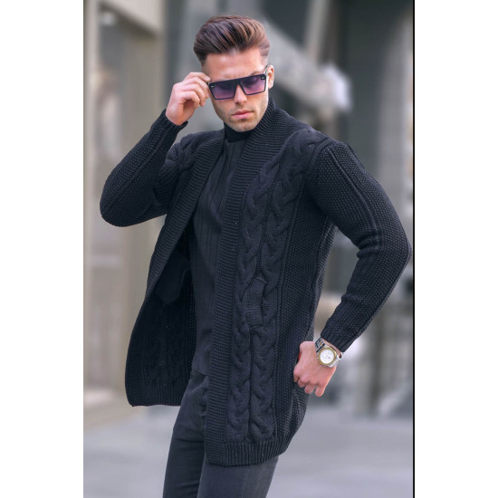 Juodos spalvos vyriškas megztinis Roget PK5996 - Vyrams Juodos spalvos vyriškas megztinis Roget PK5996 Premium