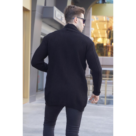 Juodos spalvos vyriškas megztinis Roget PK5996 - Vyrams Juodos spalvos vyriškas megztinis Roget PK5996 Premium