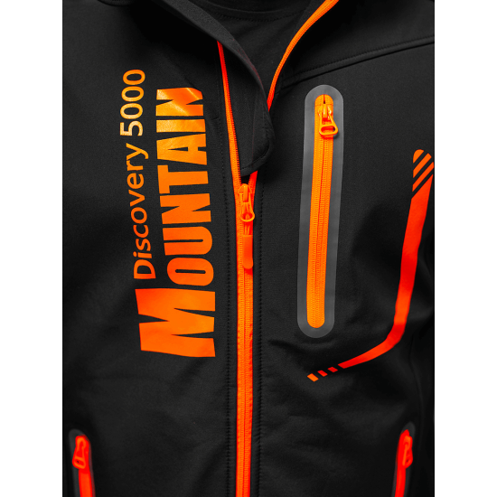 Juoda vyriška striukė su oranžinėmis detalėmis Ero Vyriškos Striukės ir Paltai