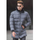 Pilka vyriška striukė su kailiu Ozam PK5138 - Akcija Pilka vyriška striukė su kailiu Ozam PK5138 Premium