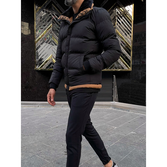 Juoda vyriška striukė be gobtuvo Tido PK4747 - Vyriškos Striukės ir Paltai Juoda vyriška striukė be gobtuvo Tido PK4747 Premium