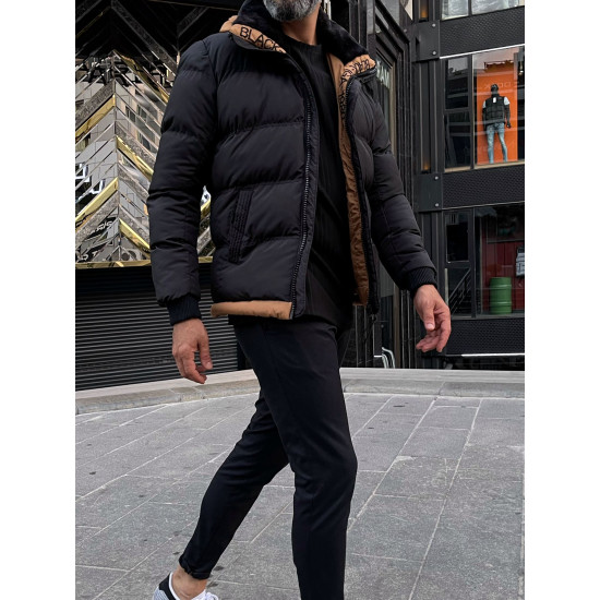 Juoda vyriška striukė be gobtuvo Tido PK4747 - Vyriškos Striukės ir Paltai Juoda vyriška striukė be gobtuvo Tido PK4747 Premium