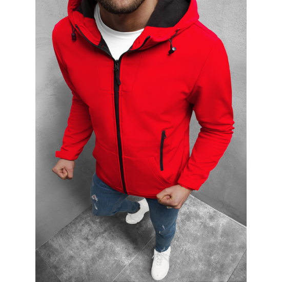 Raudona vyriška softshell striukė su gobtuvu Mokar JS/HM187/5 - Vyriškos Striukės ir Paltai Raudona vyriška softshell striukė su gobtuvu Mokar JS/HM187/5