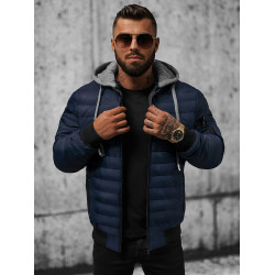 Kidol navy blue hooded jacket for men