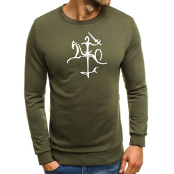 Vīriešu haki krāsas džemperis ar Vytis stilu