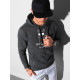 Ciemnoszary sweter z kapturem No drama Llama B1154 - Swetry męskie| Swetry online Ciemnoszary sweter z kapturem No drama Llama B1154 Premium