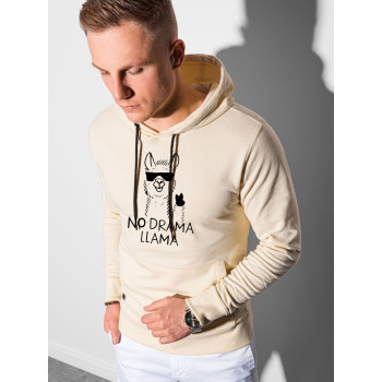 Желтоватый свитшот с капюшоном No drama Llama