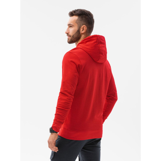 Raudonos spalvos džemperis su gobtuvu No drama Llama B1154 Premium