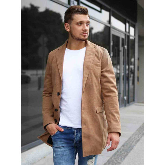 Elegantiškas rudas vyriškas paltas Sugal JB/1047Z