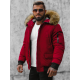 Bomber stiliaus žieminė bordo vyriška striukė Lemor JS/201901 - Vyriškos Striukės ir Paltai Bomber stiliaus žieminė bordo vyriška striukė Lemor JS/201901