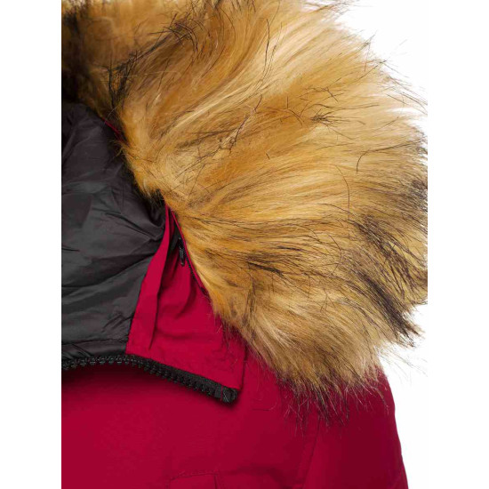 Bomber stiliaus žieminė bordo vyriška striukė Lemor JS/201901 - Vyriškos Striukės ir Paltai Bomber stiliaus žieminė bordo vyriška striukė Lemor JS/201901