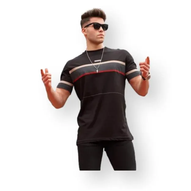 Mens black T-shirt Geoffrey PK5372 Premium