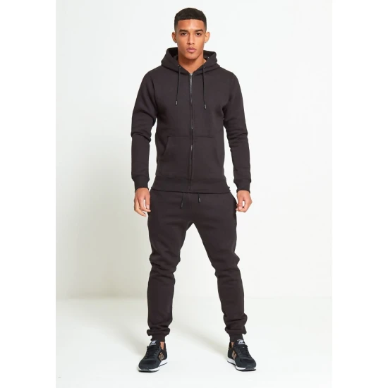 Juodas sportinis komplektas su užtrauktuku vyrams Jake PK3030