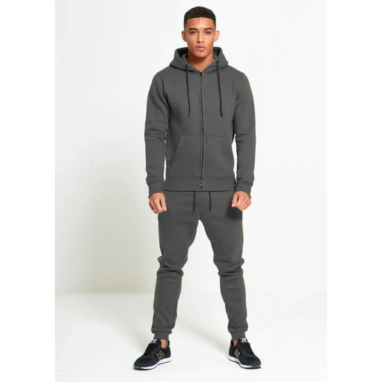 Pilkas sportinis komplektas su užtrauktuku vyrams Jake