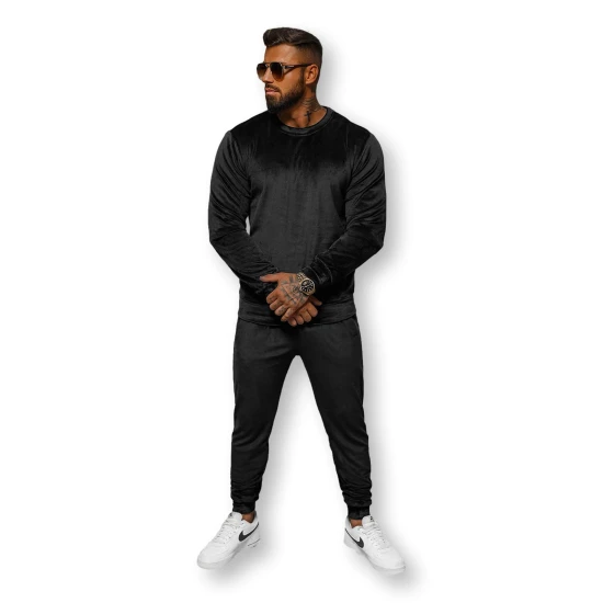 Juodas vyriškas veliūrinis komplektas Bill JS/8C1167/3 Premium