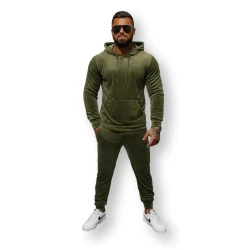 Chaki spalvos vyriškas veliūrinis komplektas Rolos