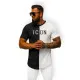 Męski czarno-biały T-shirt z ikoną O/7776T