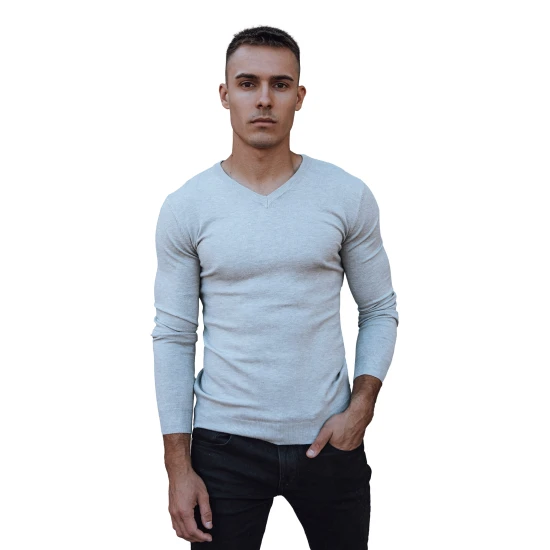 Šviesiai pilkas vyriškas megztinis Henri WX2218