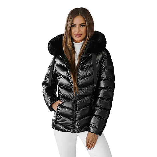 Juoda blizgi moteriška striukė Alexa JS/5M3138/392AZ