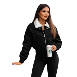 Black jacket with white calico Edit