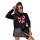 Women's black oversize jumper Love MY1982