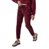 Moteriškos velvetinės bordo spalvos laisvalaikio kelnės Velvi UY2287