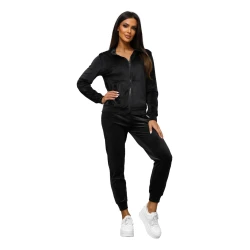 Moteriškos juodos veliūrinės kelnės Rosi