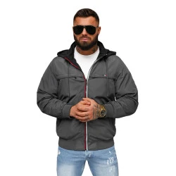 Tamsiai pilka striukė su gobtuvu Kemir