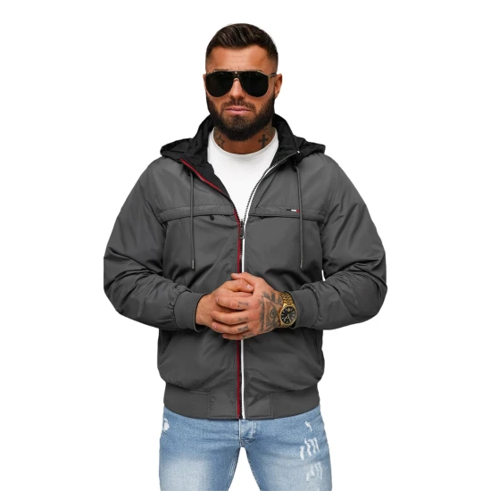 Tamsiai pilka striukė su gobtuvu Kemir JS/16M9207/92