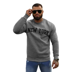 Miesten harmaa hupullinen pusero New York