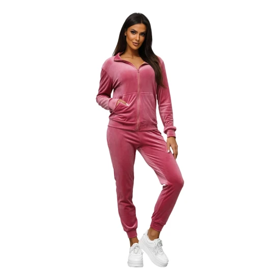 Moteriškas tamsiai rožinis veliūrinis komplektas Rosita JS/35C1610/19