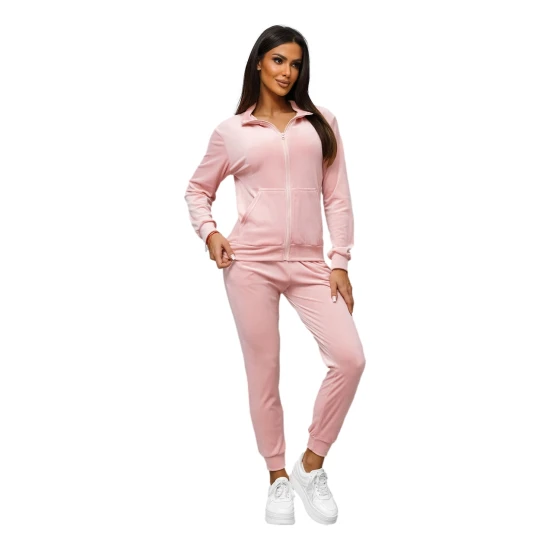 Moteriškas rožinis veliūrinis komplektas Rosita