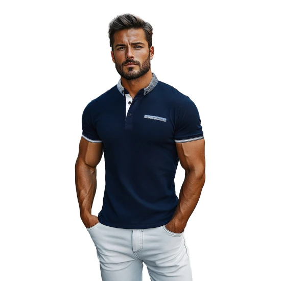 Vyriški tamsiai mėlyni polo marškinėliai Urbin O/PA6628