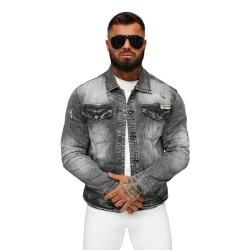 Vyriška juodos spalvos džinsinė striukė Manti