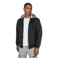 Vyriška juodos spalvos striukė su gobtuvu Stefun