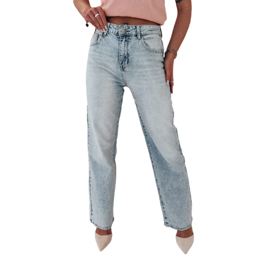 Moteriški šviesiai mėlyni džinsai Diamont UY2475