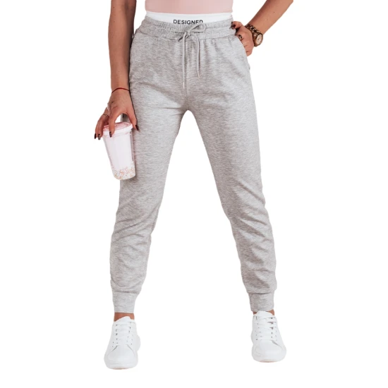 Moteriškos laisvalaikio pilkos slim fit kelnės Sport UY2400